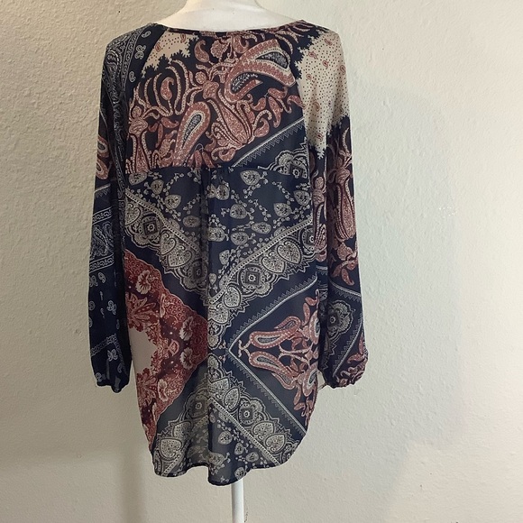 Vantarsi Boho floral flowy tunic top blouse 3X Plus - Picture 3 of 10